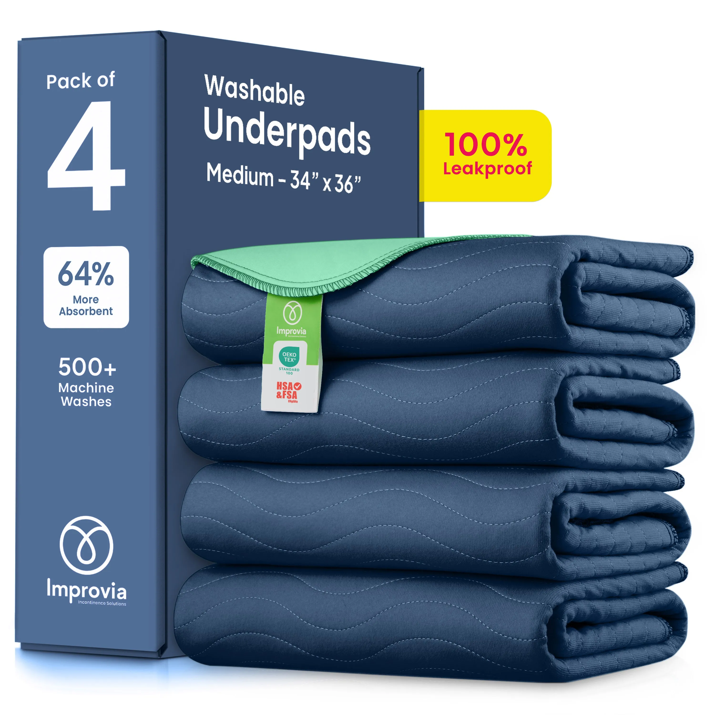 Medium - 34"x36" Washable Underpads