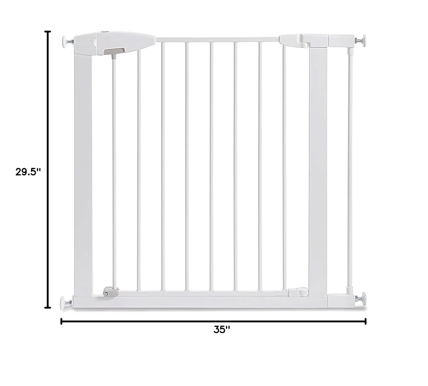 Munchkin Easy Close Pressure Mounted Baby Gate for Stairs, Hallways and Doors, Walk Through with Door, Metal, White, 35x29.5 Inch (Pack of 1)