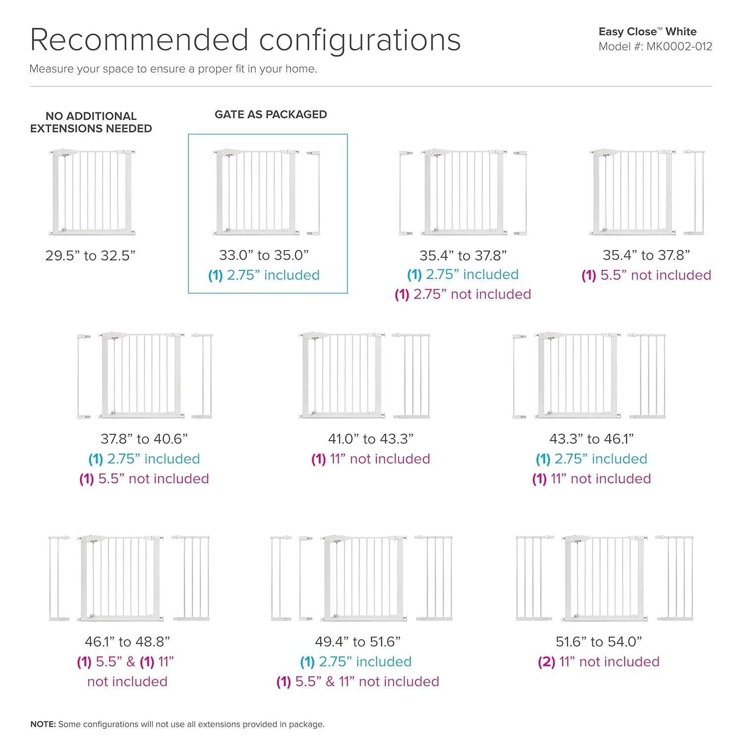 Munchkin Easy Close Pressure Mounted Baby Gate for Stairs, Hallways and Doors, Walk Through with Door, Metal, White, 35x29.5 Inch (Pack of 1)