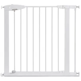Munchkin Easy Close Pressure Mounted Baby Gate for Stairs, Hallways and Doors, Walk Through with Door, Metal, White, 35x29.5 Inch (Pack of 1)