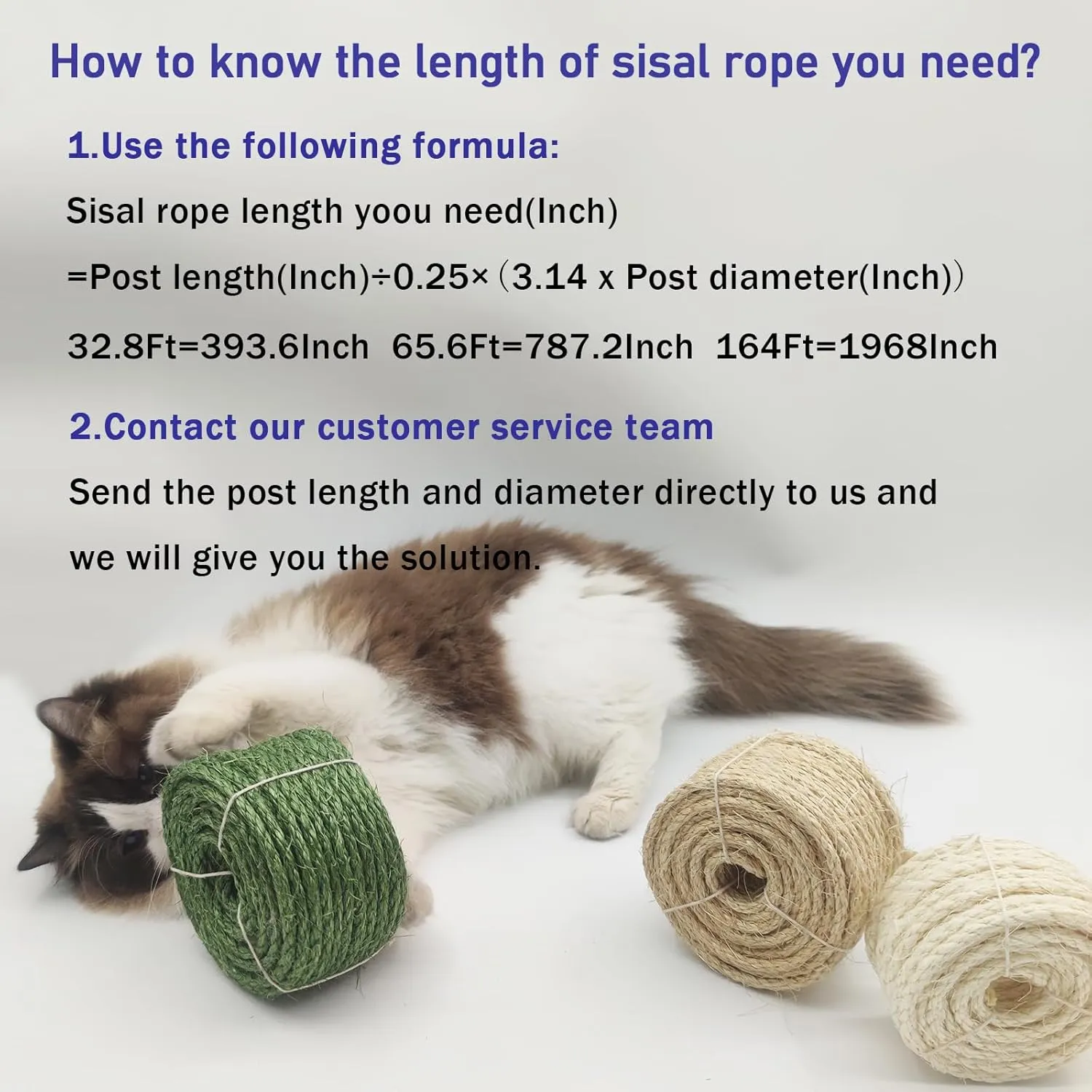Natural Sisal Rope for Cat Scratcher, 1/4 Inch 65FT Sisal Rope for Cat Scratching Post Repair Replacement, Multi Color Cat Scratch Tree Rope Replacement, Solid Black