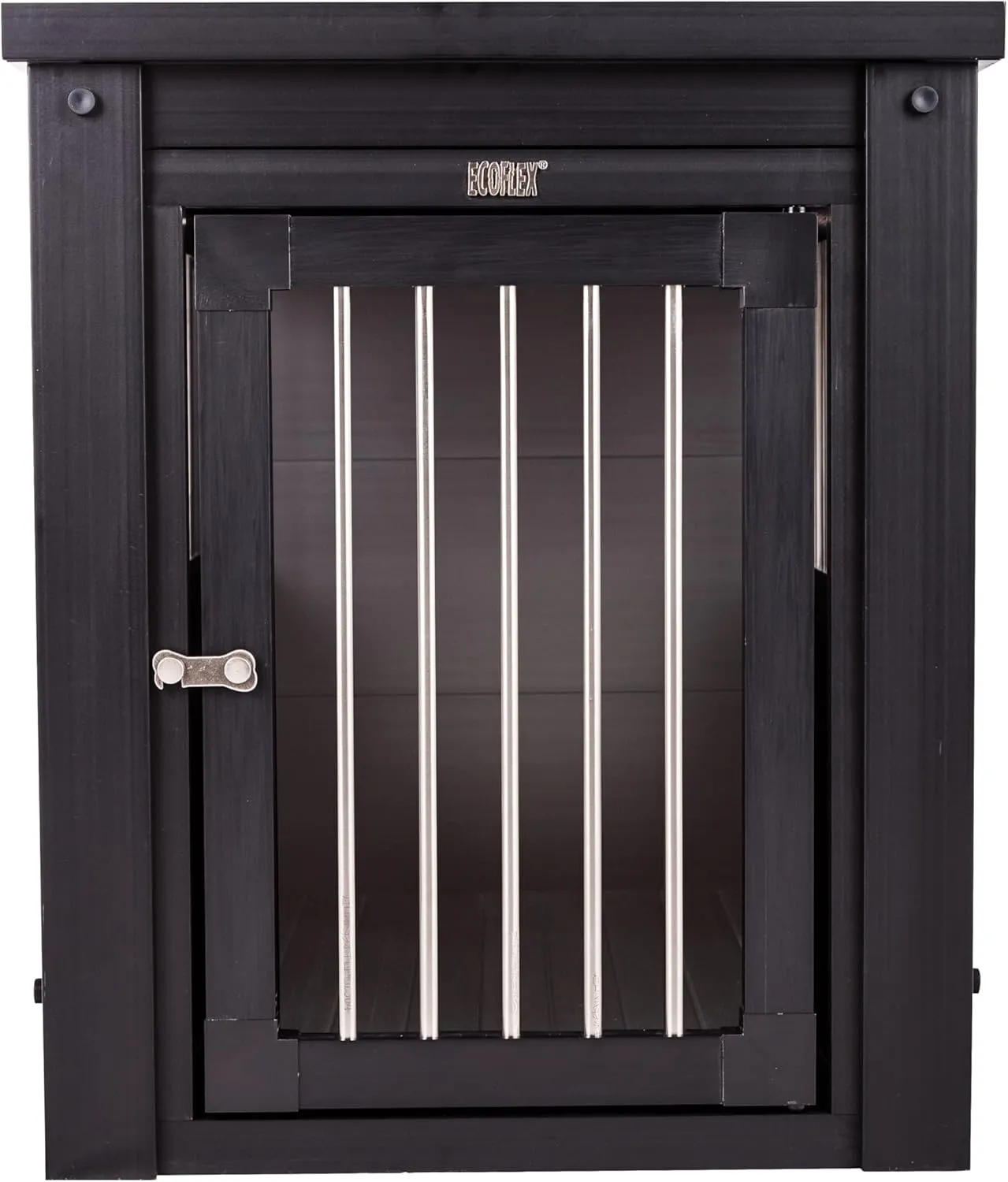 New Age Pet ECOFLEX Dog Crate End Table - Furniture-Style Pet Crate for Crate Trained Dogs - Stainless Steel Tubing & a Latched Closure - 10 Year Manufacturer's Warranty