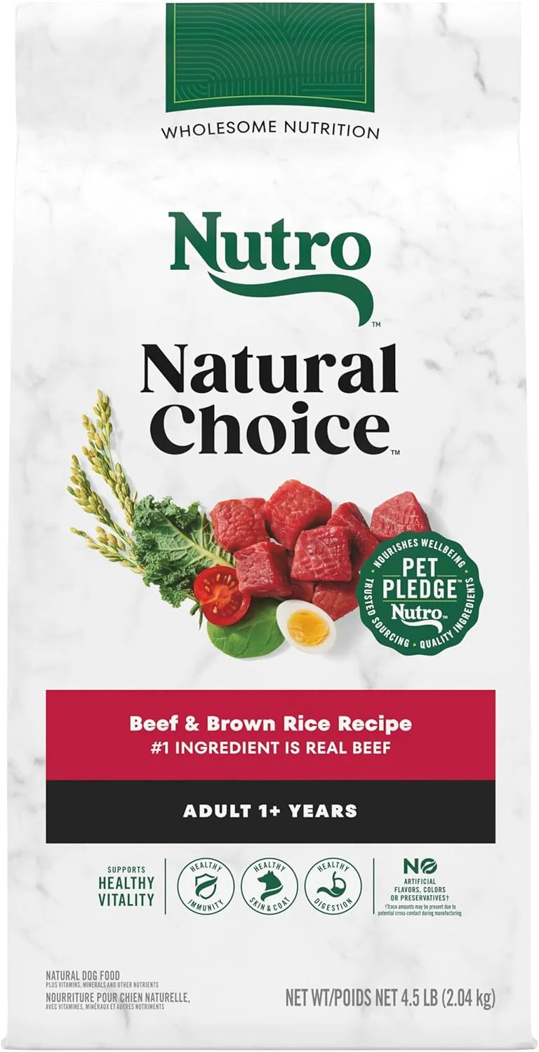 Nutro Natural Choice Adult Dry Dog Food, Beef and Brown Rice Recipe, 45 lbs.