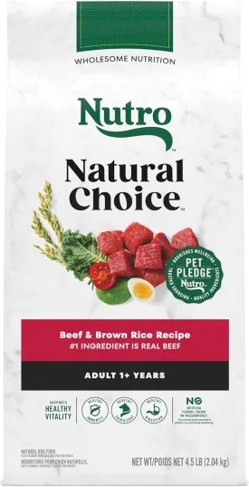 Nutro Natural Choice Adult Dry Dog Food, Beef and Brown Rice Recipe, 45 lbs.