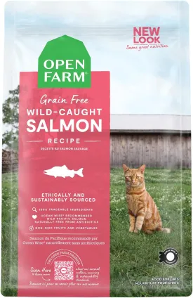Open Farm Wild-Caught Salmon Grain-Free Dry Cat Food, Responsibly Sourced Pacific Salmon Recipe with Non-GMO Superfoods and No Artificial Flavors or Preservatives, 4 lbs