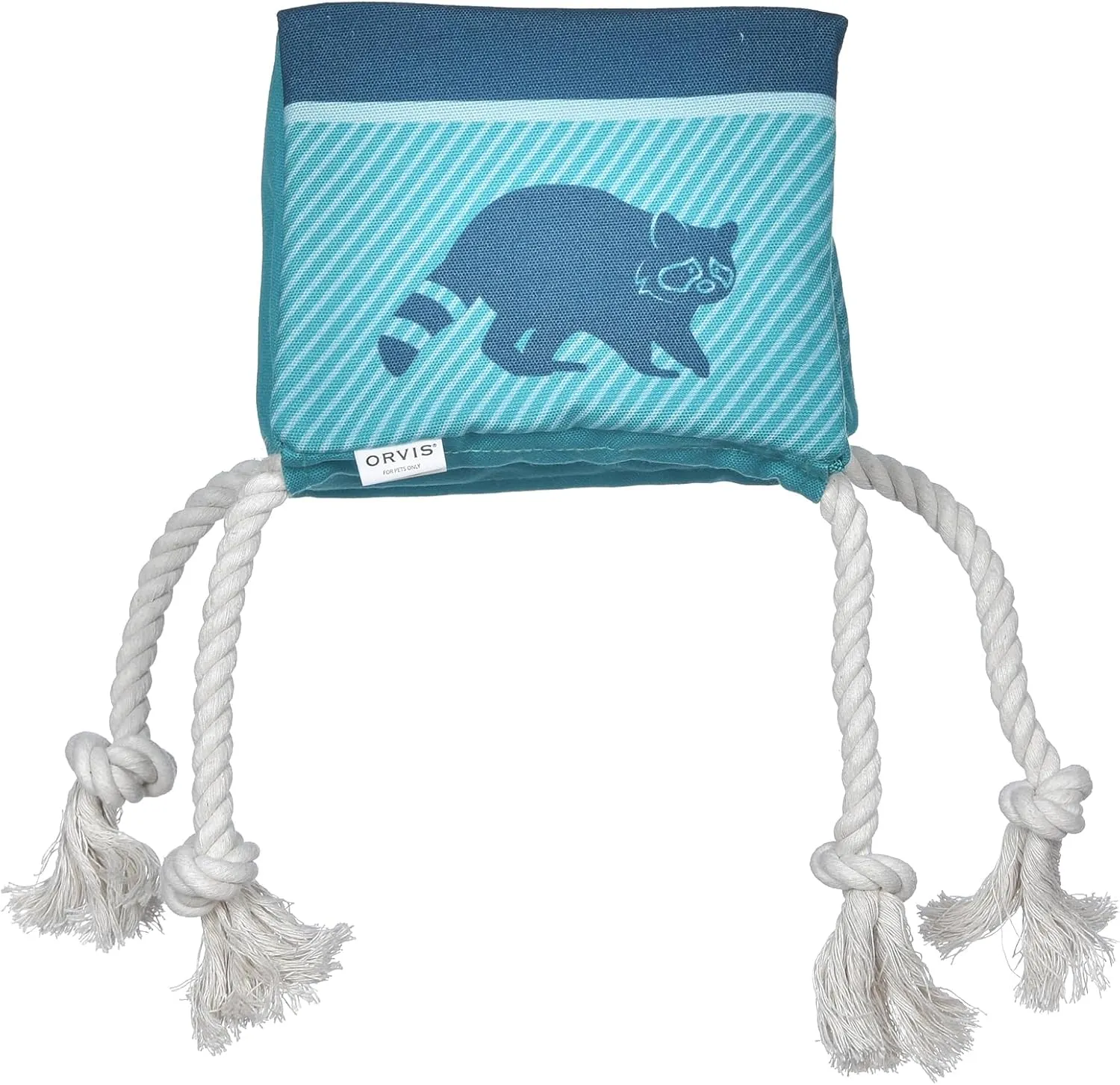 Orvis Dog Curious Raccoon Pup Tent Plush Toy with Treat Hiding Flaps; Tug and Treat Dog Toy - Durable, Interactive Chew Toys with Squeaker; with Fun Tug Ropes for Extra Fun