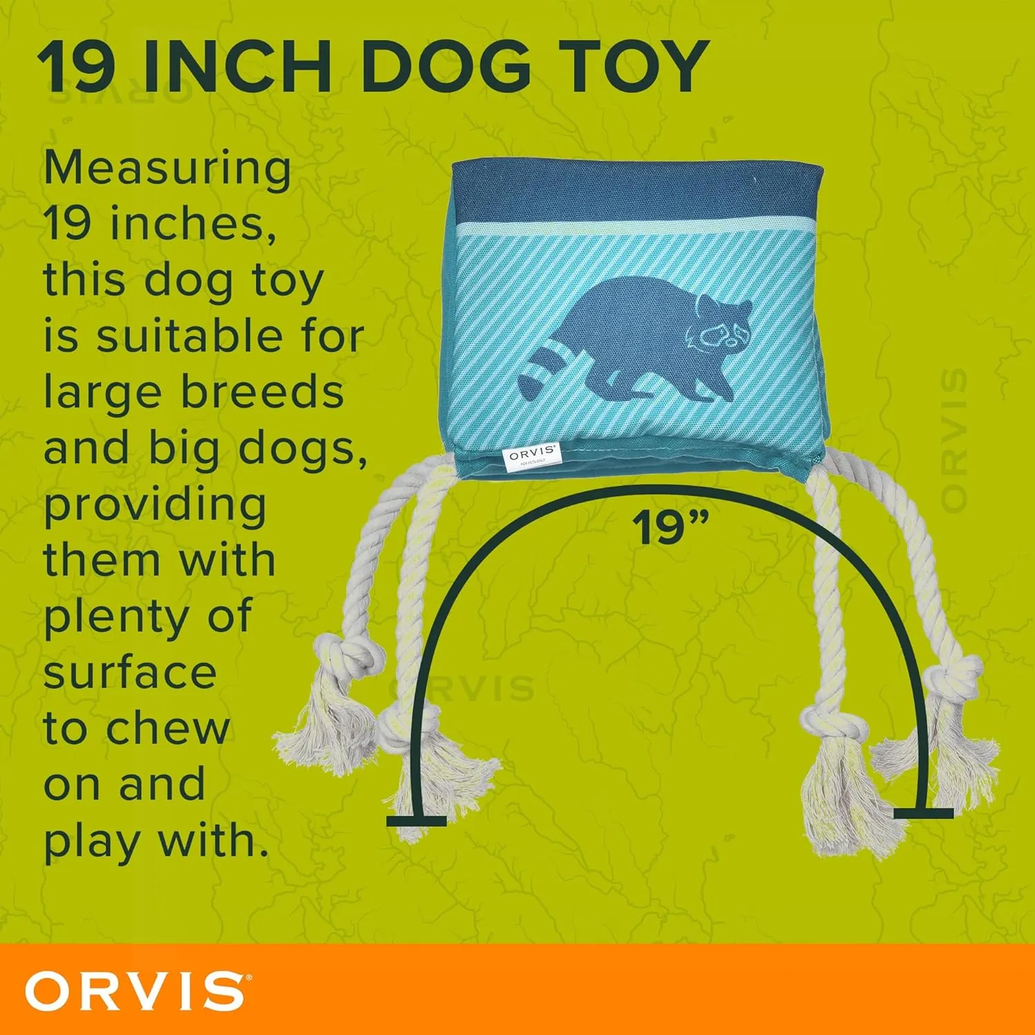 Orvis Dog Curious Raccoon Pup Tent Plush Toy with Treat Hiding Flaps; Tug and Treat Dog Toy - Durable, Interactive Chew Toys with Squeaker; with Fun Tug Ropes for Extra Fun