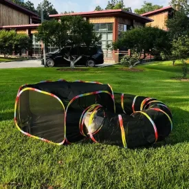 Outdoor Cat Enclosure, Portable Catio Outdoor Cat Enclosure Playground with Rainbow Tent, Circle Cat Playpen Tunnel for Kitty and Small Family Pet Indoor & Outside Play