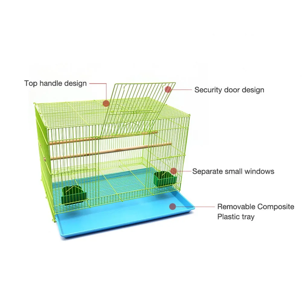 PAWS ASIA Factory Cheap Medium Green Stacked Foldable Bird Cage From China