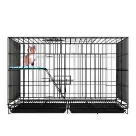 PAWS ASIA Wholesale Cheap Large Indoor Foldable Carrying Breeding Pet Cat Cages With Tray