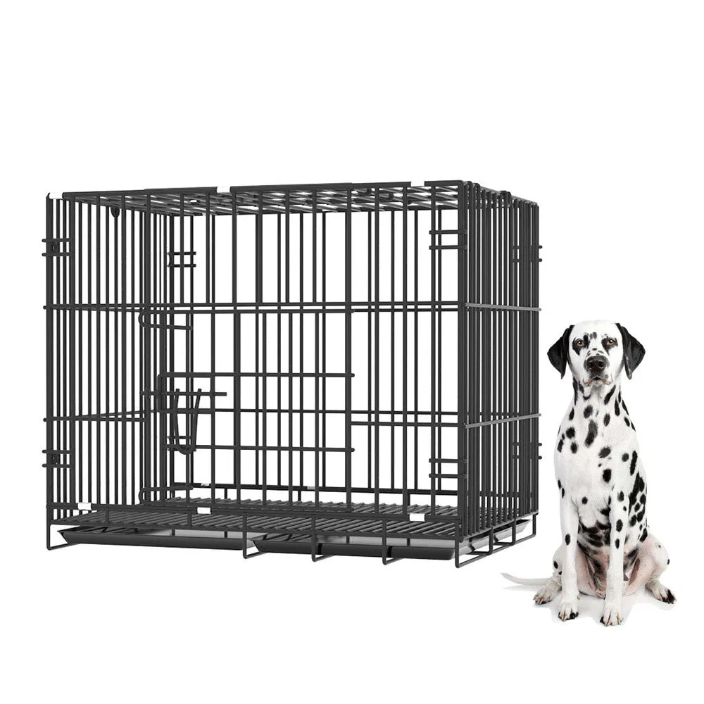 PAWS ASIA Wholesale High Quality Foldable Stackable Heavy Duty Large Dog Cage Metal Kennels With Plastic Tray