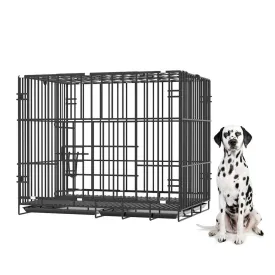PAWS ASIA Wholesale High Quality Foldable Stackable Heavy Duty Large Dog Cage Metal Kennels With Plastic Tray