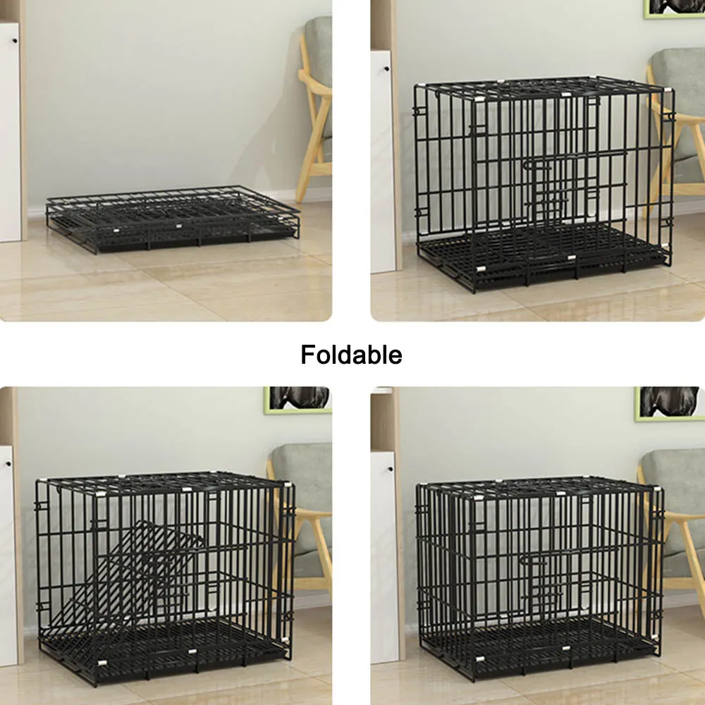 PAWS ASIA Wholesale High Quality Foldable Stackable Heavy Duty Large Dog Cage Metal Kennels With Plastic Tray