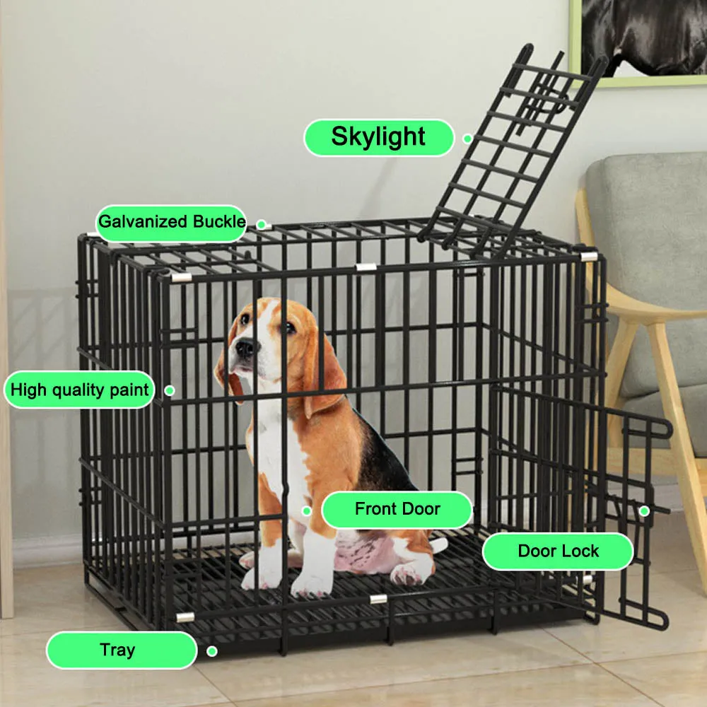 PAWS ASIA Wholesale High Quality Foldable Stackable Heavy Duty Large Dog Cage Metal Kennels With Plastic Tray
