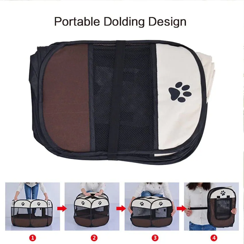 Pet Tent Portable Dog House Folding Pet Cage Indoor Cat Tent Puppy Kennel House for Large Dogs Cat Rabbits Outdoor Pet Playpen