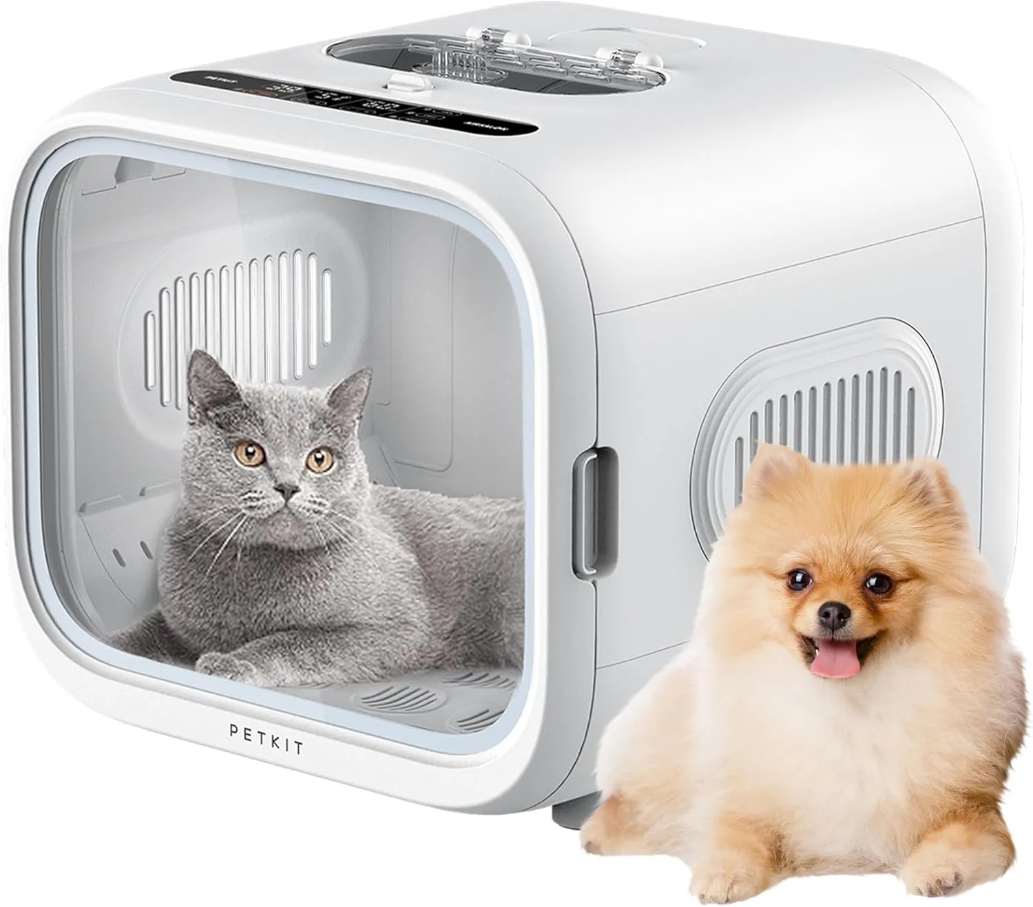 PETKIT AIRSALON MAX Automatic Pet Hair Drying Box for Cat Puppy Kitten,Ultra Quiet Hair Dryer for Small Dog Grooming,60L Large Capacity/Smart Temperature Control via App and Touch Panel