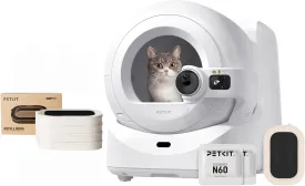 PETKIT PUROBOT Ultra AI Camera Self-Cleaning Cat Litter Box  4 Packs Refill Waste Bag Rings, Auto Packing Hands-Free Automatic Litter Box, 5G&2.4G WiFi App Control, Cats Facial Recognition