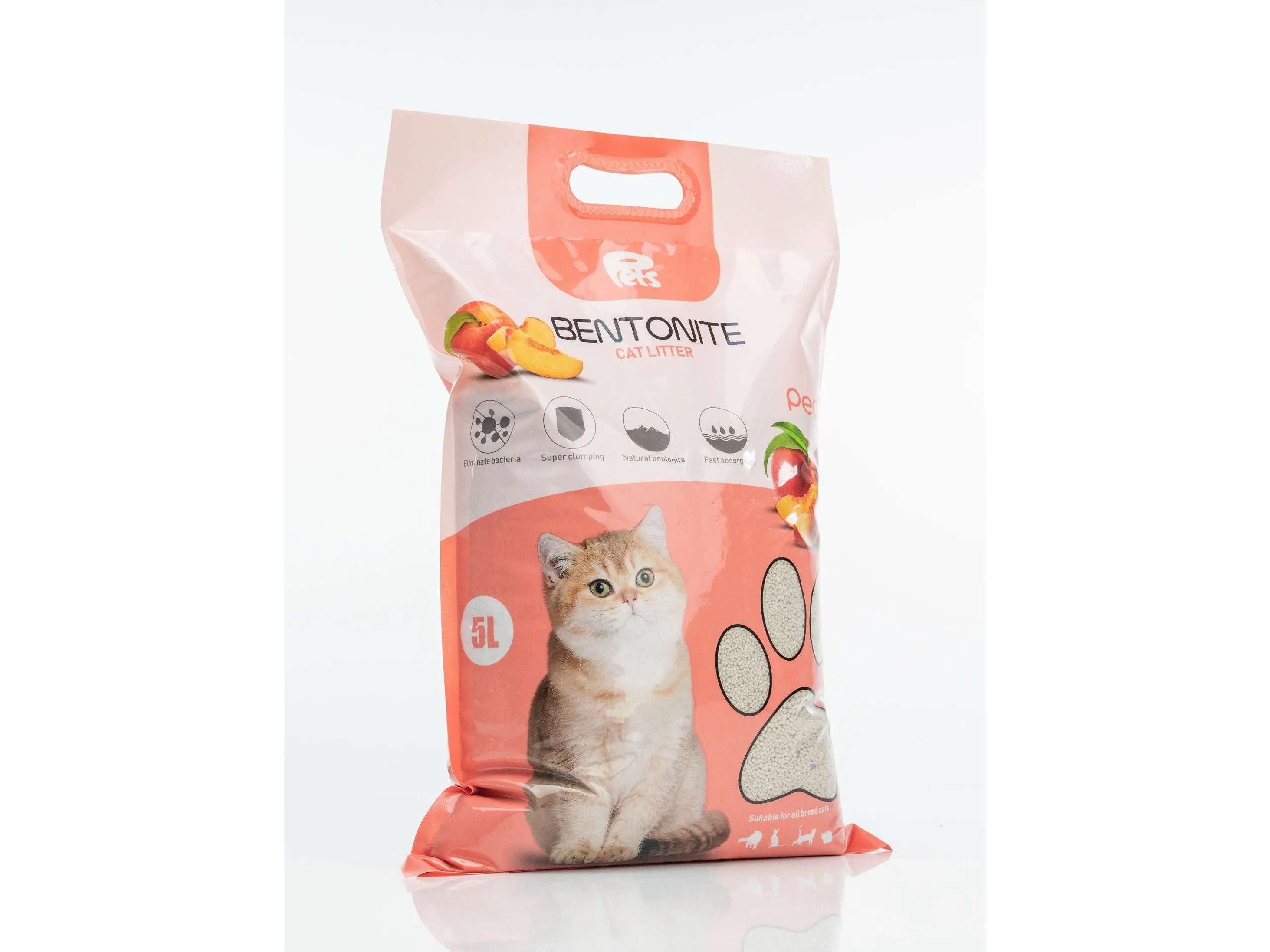 Pets Bentonite Cat Litter with Peach Scent  5L/4kg