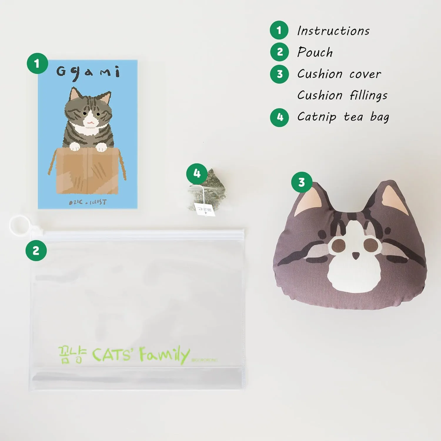 Premium Large 6" Cats Toy with Natural Catnip Inside for Indoor Cats - Bite Resistant & Refillable Cat Toys (Kkomi)