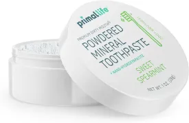 Primal Life Organics - Dirty Mouth Toothpowder, Tooth Cleaning Powder, Flavored Essential Oils with Natural Kaolin & Bentonite Clay, Good for 200  Brushings, Organic, Vegan (Sweet Spearmint, 1 oz)