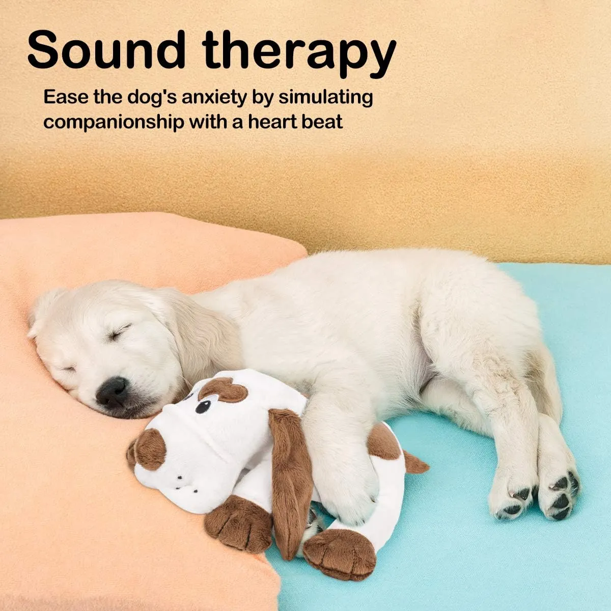 Puppy Heartbeat Toy Heartbeat Stuffed Animal for Dogs, Dog Heartbeat Toy for Puppy Sleep Aid Crate Training Calming, Puppy Comfort Toy for Dog Anxiety Relief
