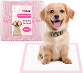 Puppy Pads,Disposable Puppy Training Pads,Super Absorbent Leak-Proof Dog and Puppy Pet Training Pads,Pink Puppy Pads for Puppies,Dogs,Cats,Rabbits(13" X 18" - 100PCS)