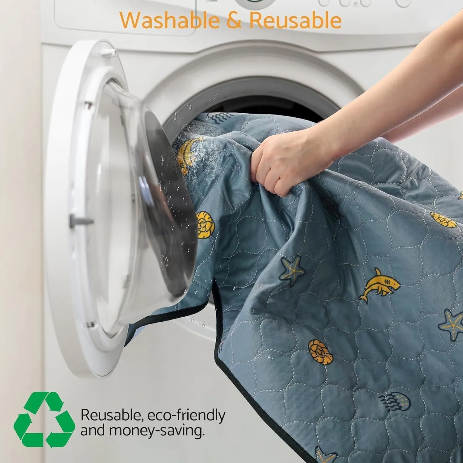 Reusable Washable Dog Pee Pads Super Absorbent,1 Pack, 49x66 Inches, Waterproof, Non-Slip Training Pads for Puppies