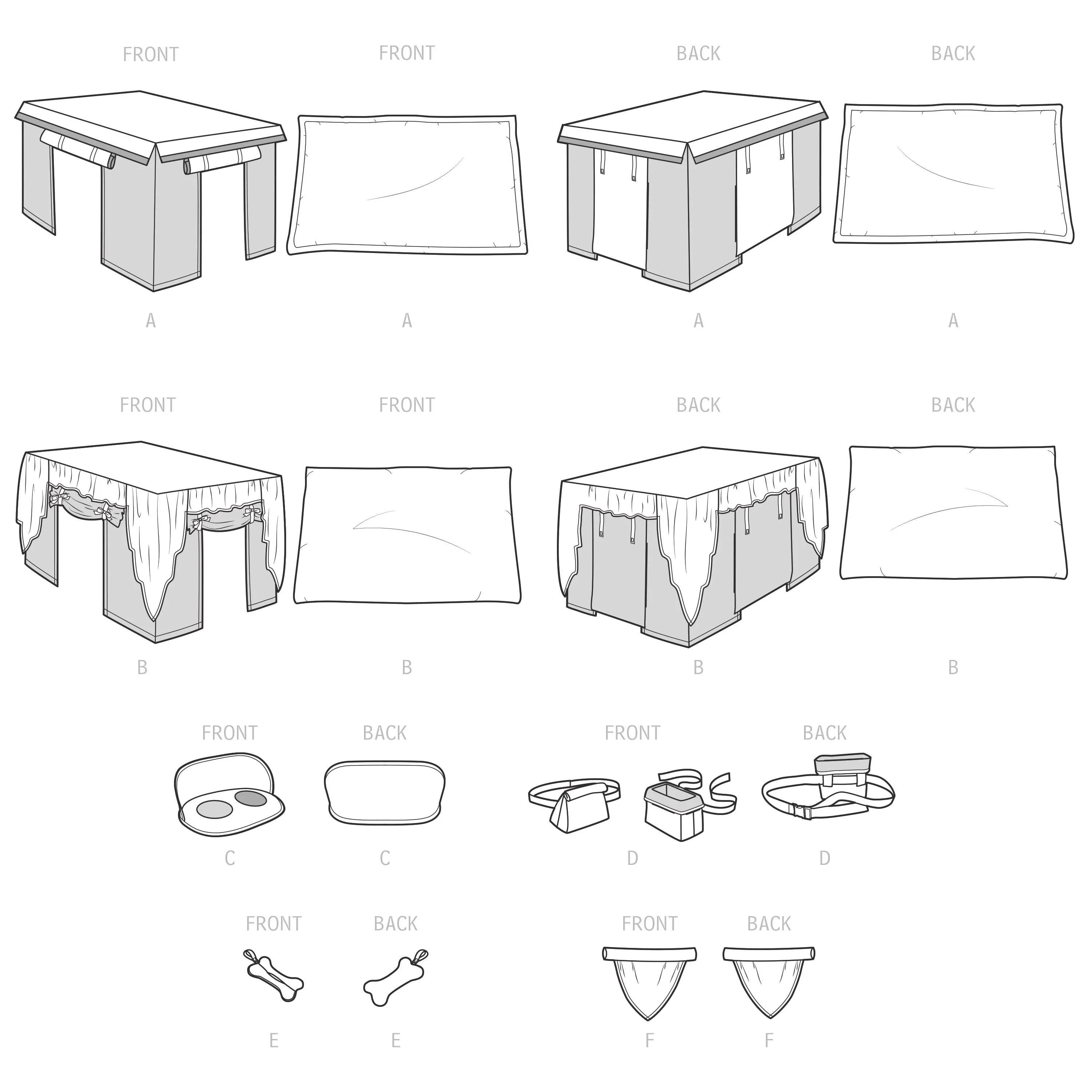Simplicity Sewing Pattern S9446 Pet Crate Covers in Three Sizes and Pet Accessories