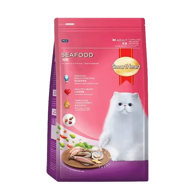 SmartHeart Adult Cat Dry Food Seafood - 3Kg (Adult)