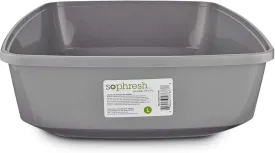So Phresh Open Cat Litter Box Grey Large 19.5" L X 14.8" W X 4.3" H