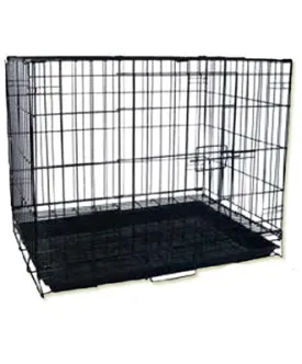 Sweety Foldable Dog Cage With Pan Base Black