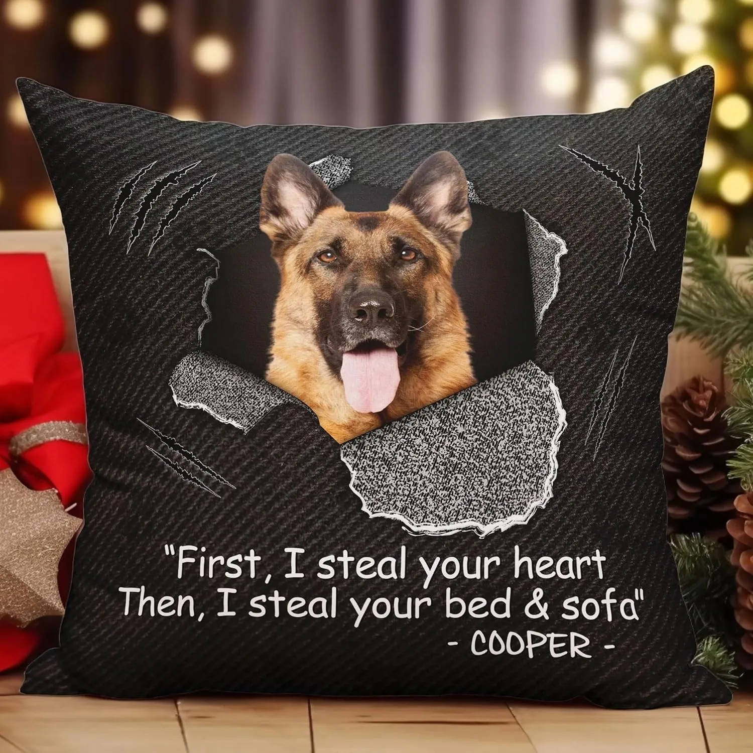 THE WEIRD I Steal Your Bed and Sofa Personalized Pet Photo Pillow Funny Dog Cat Pillow Bedroom Sofa Couch Home Decor Gift for Dog Cat Parent Pet Owner Pet Lover on Birthday Xmas Funny Pet Face Pillow