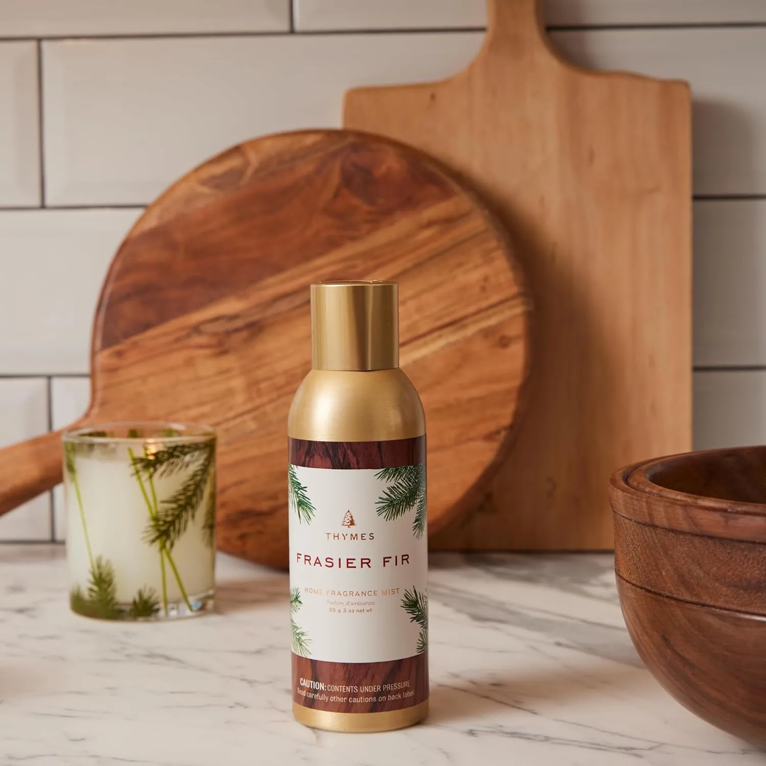 Thymes Home Fragrance Mist  Room Air Fresheners for Home Long Lasting  Air Freshener Spray  Pine Room Spray with Notes of Crisp Siberian Fir Needles, Cedarwood & Sandalwood (Frasier Fir, 3 oz)