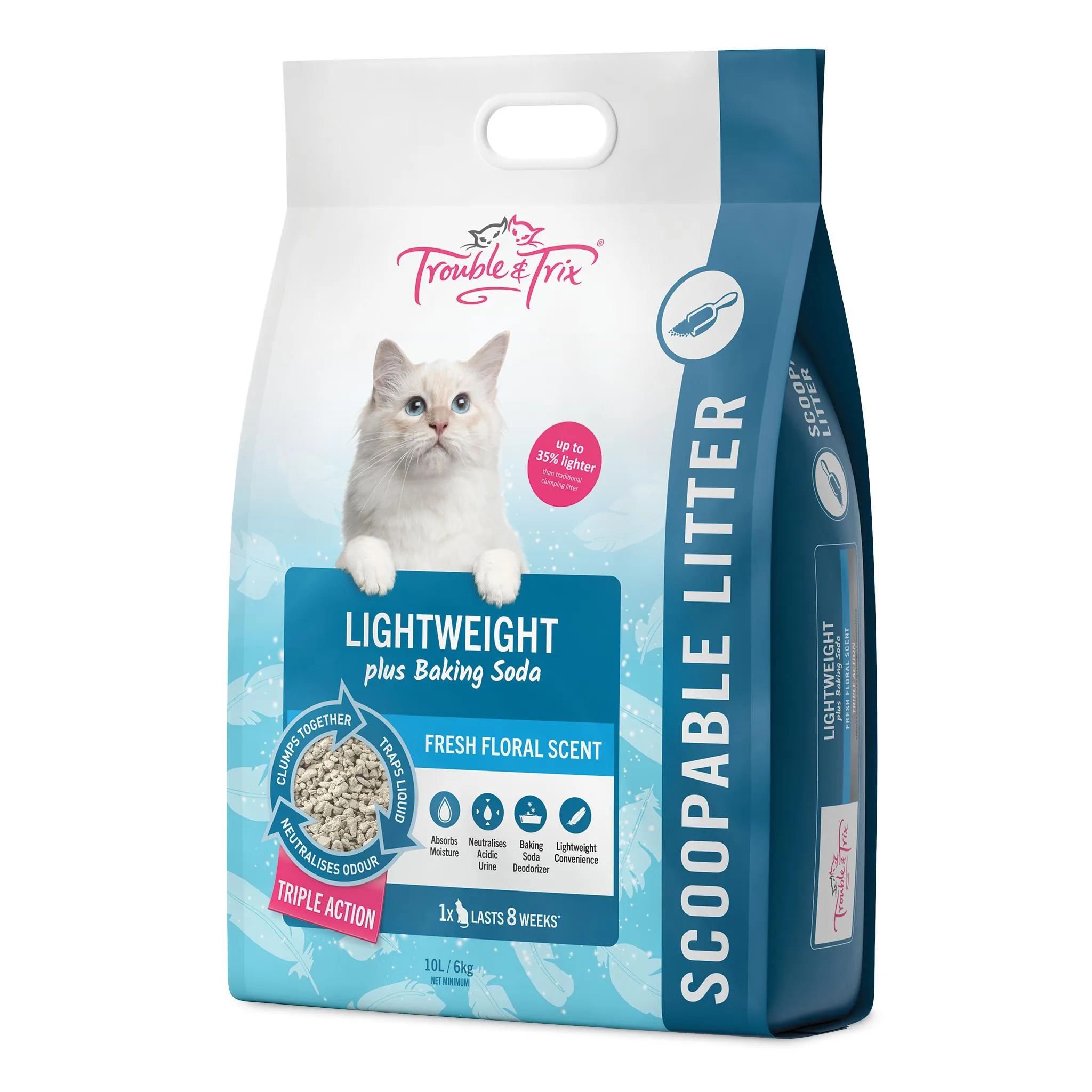 Trouble and Trix Lightweight Baking Soda Clumping Cat Litter 10L/6kg^^^