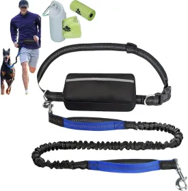 Upliftjoys Dog Leash, 2025 New Hands Free Dog Leash with Zipper Pouch, Retractable Dual Padded Handles Waist Leashes, for SmallLarge Dogs, Running, Walking & Training (Blue, Single Rope)