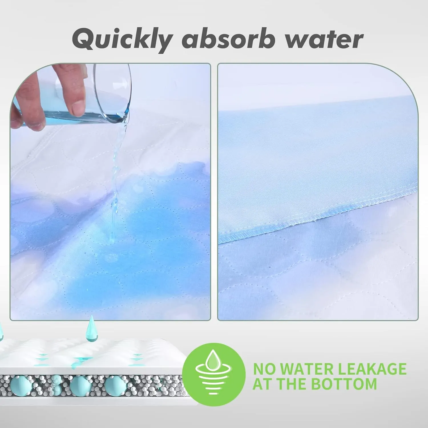 Washable Underpads Incontinence Urine Pads Bed Pads Large Reusable Waterproof Pee Pad Puppy for Adults Human Dog Bed Cat Pet Elderly Green Life Universe 4 Pack 34" x 36"