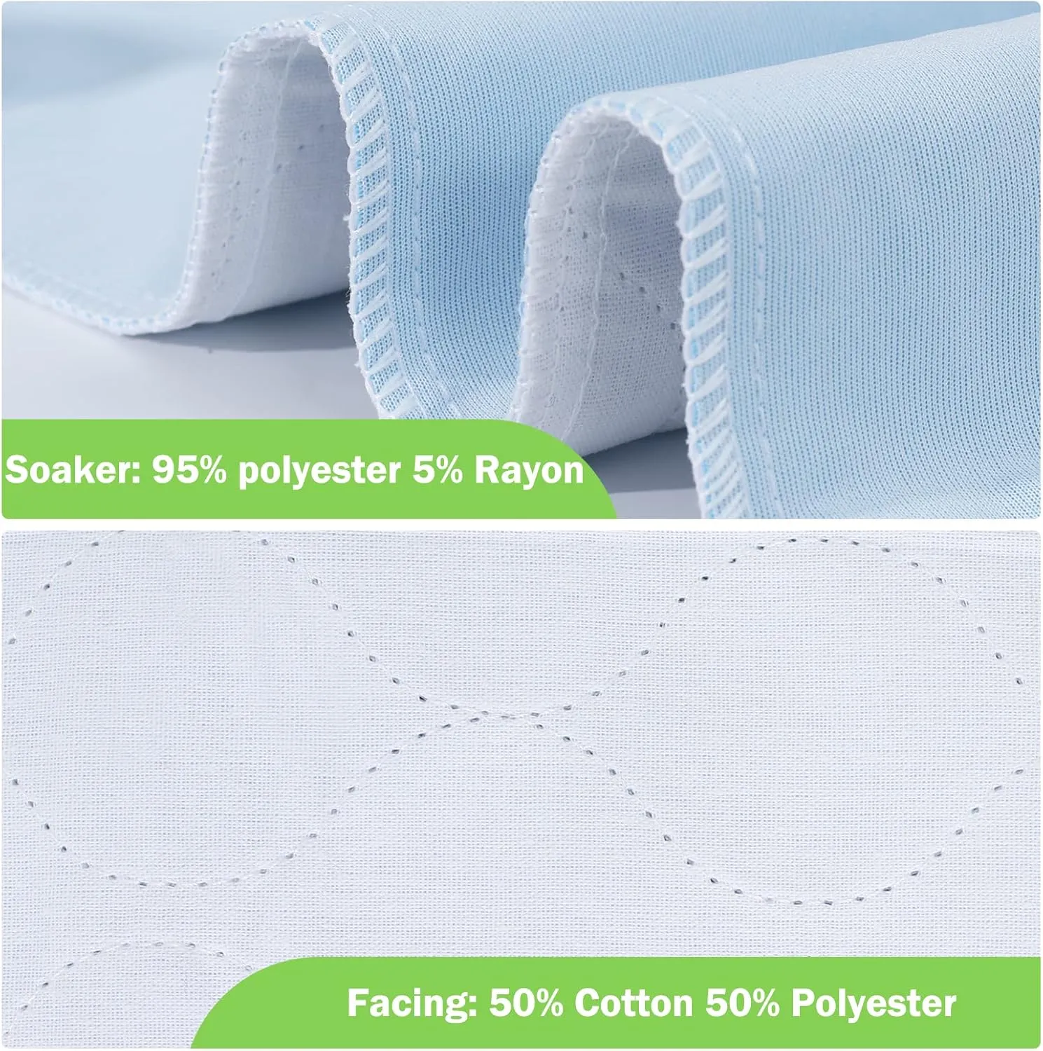 Washable Underpads Incontinence Urine Pads Bed Pads Large Reusable Waterproof Pee Pad Puppy for Adults Human Dog Bed Cat Pet Elderly Green Life Universe 4 Pack 34" x 36"